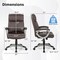 Costway Ergonomic Office Chair PU Leather Executive Swivel with Upholstered Armrests Brown